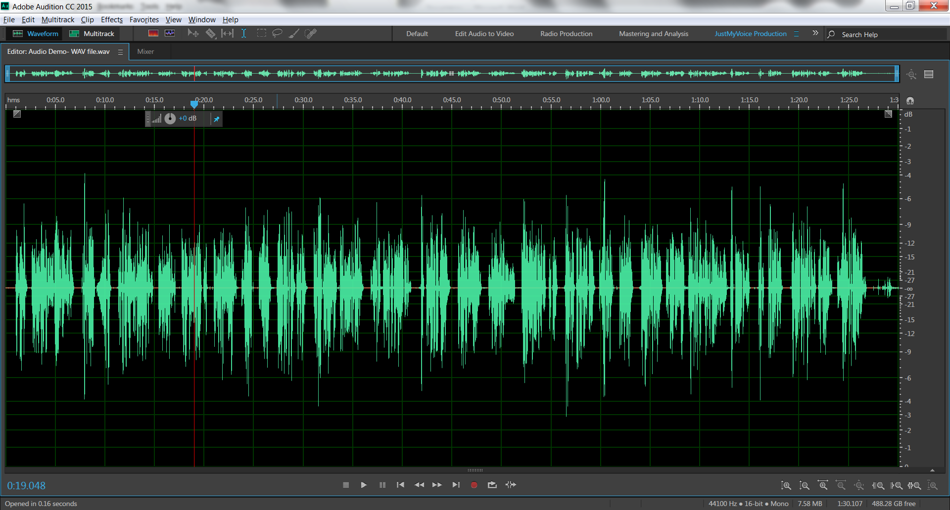 This 1 30 voice over file above was an audition i recently recorded 